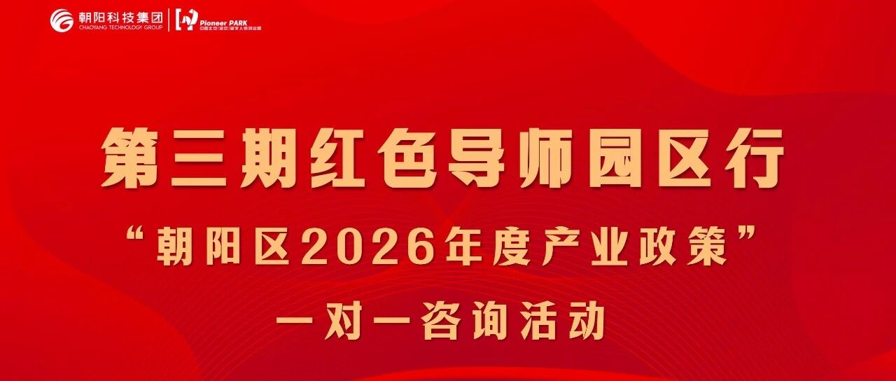 导师赋能 | 第三期红色导师园区行——“朝阳区2026年度产业政策”一对一咨询活动